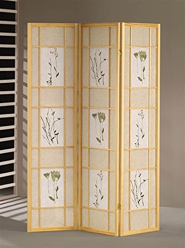 ADF 5442 3-Panel Shoji Screen with Natural Finish Frame by ADF