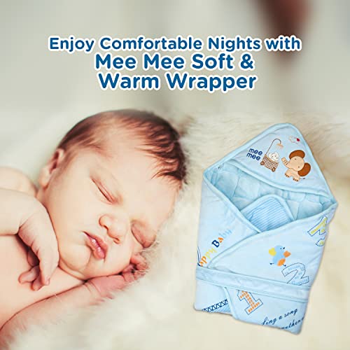 Image of Mee Mee 3 in 1 Baby Bed | Sleeping Bag & Carry Nest | Hooded Wrapper for Newborn Baby | Warm and Soft Swaddle Wrapper | Double Layered Sleeping Bag for Newborn Babies, Blue