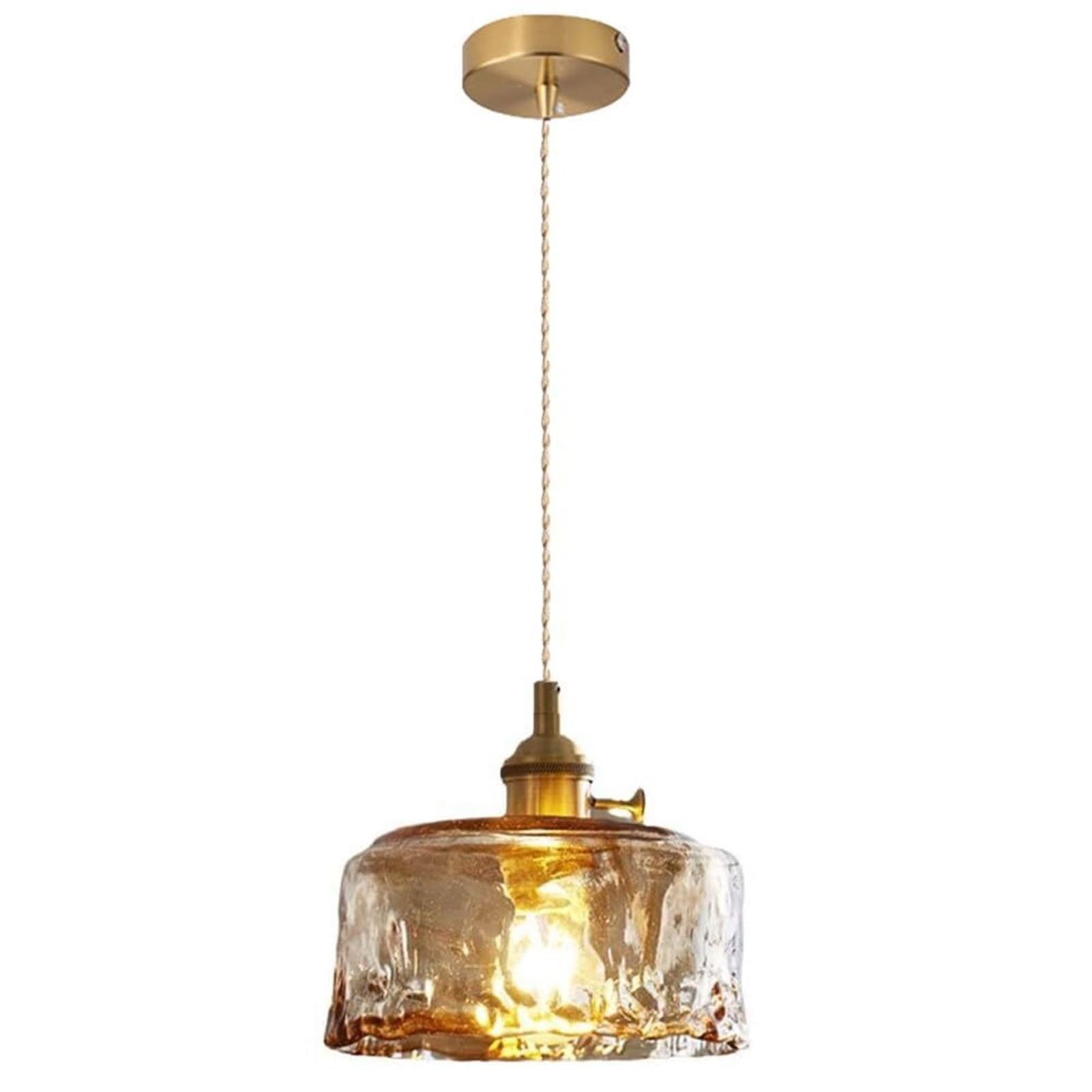 HUAYUSEDF Modern Industrial Glass Pendant Lamp Chandelier Hanging Lighting Ceiling Fixture E27 for Living Room Bedroom Bar