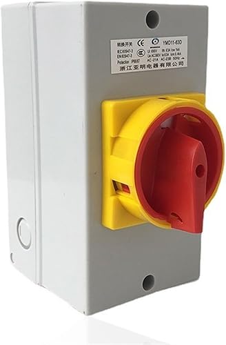 YMD11-63D Interruptor de aislamiento de dos posiciones de encendido y apagado 63A 3P Conversión de leva de candado con carcasa de caja impermeable