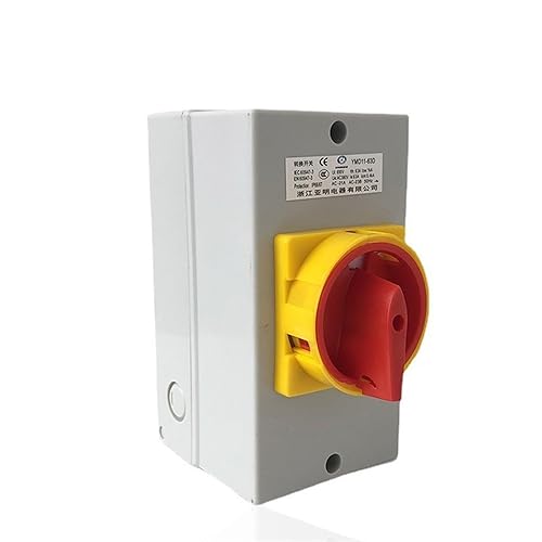 YMD11-63D ON-Off Two-Position Isolation Switch 63A 3P Padlock cam Conversion with IP65 Waterproof Box housing (Color : Black Base 3P)
