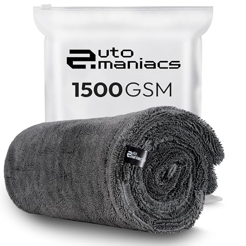 AutoManiacs Drying Towel for Car Detailing, 1500 GSM Ultra Super Absorbent, 24