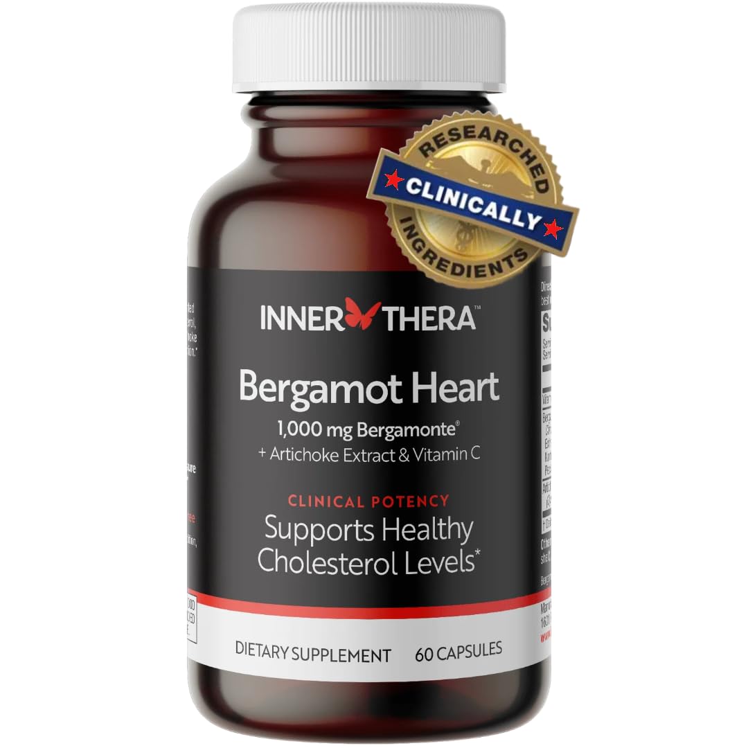 Bergamot Heart 1000mg Italian Citrus Bergamot - Patented & Clinically Proven Extract - Cardiologist Developed with 200+ Scientific Studies - Bergamot Supplement for High Cholesterol & Heart Health