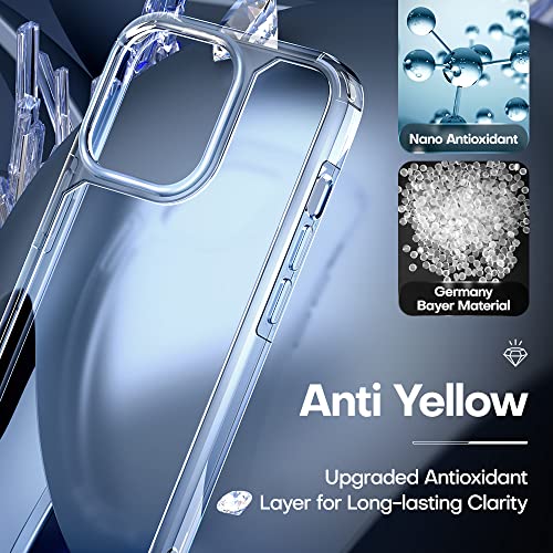 Tauri [5 In 1 Designed For Iphone 13 Pro Case [Not-Yellowing], With 2 Tempered Glass Screen Protector + 2 Camera Lens Protector, Military Grade Protection Shockproof Slim Phone Case 6.1 Inch, Clear #TOP4