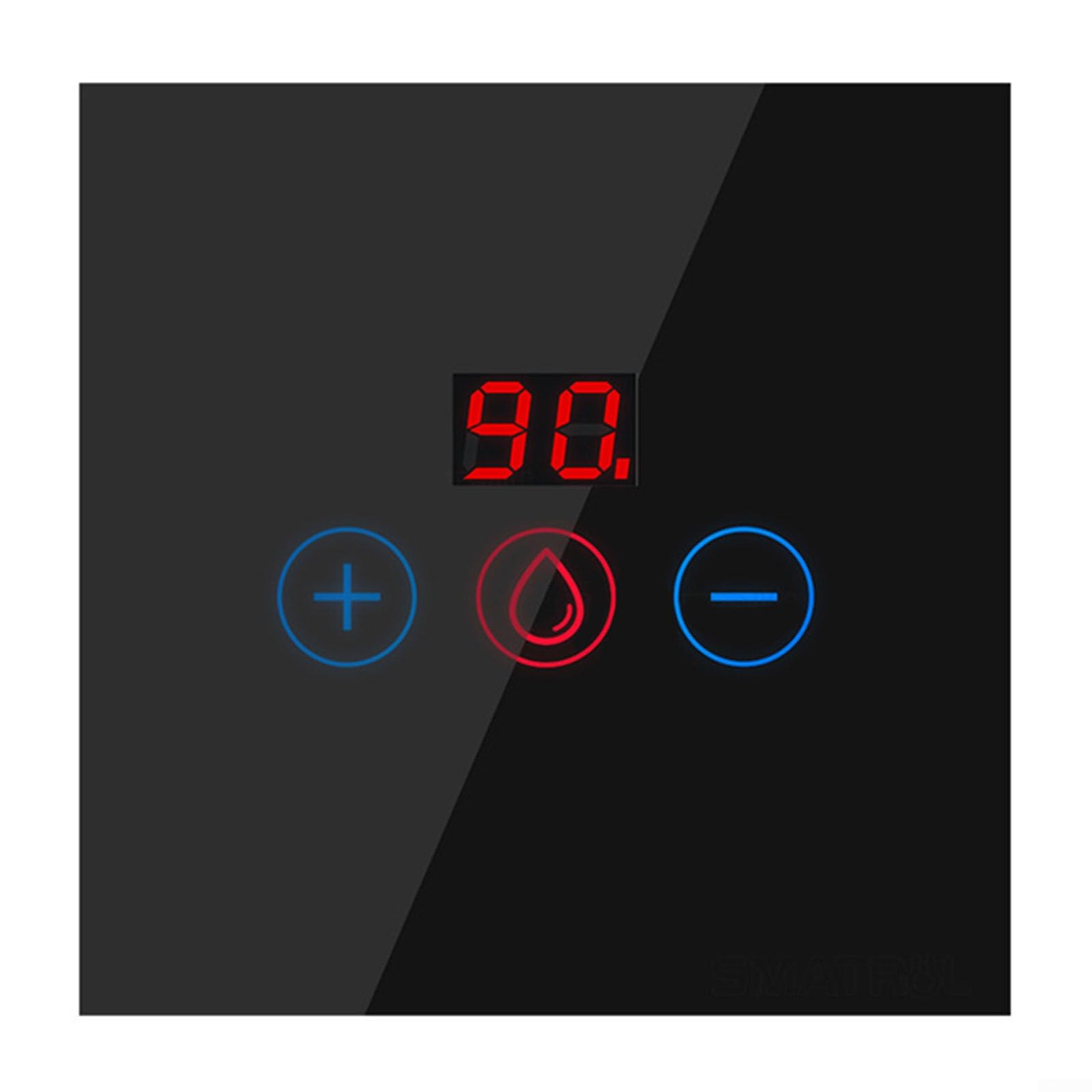 Smart Immersion Heater Timer Switch, 20A 2.4Ghz AC110~240V WiFi Intelligent Water Heater Panel Switch Wall Touch Boiler Switches, Black