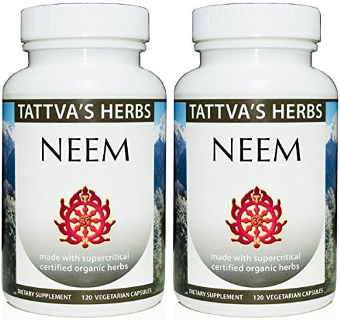 Tattva’s Herbs Neem Capsules 240ct (2-Pack) – Good for Skin, Hair & Nail Detox, Ayurvedic Cleanse Support