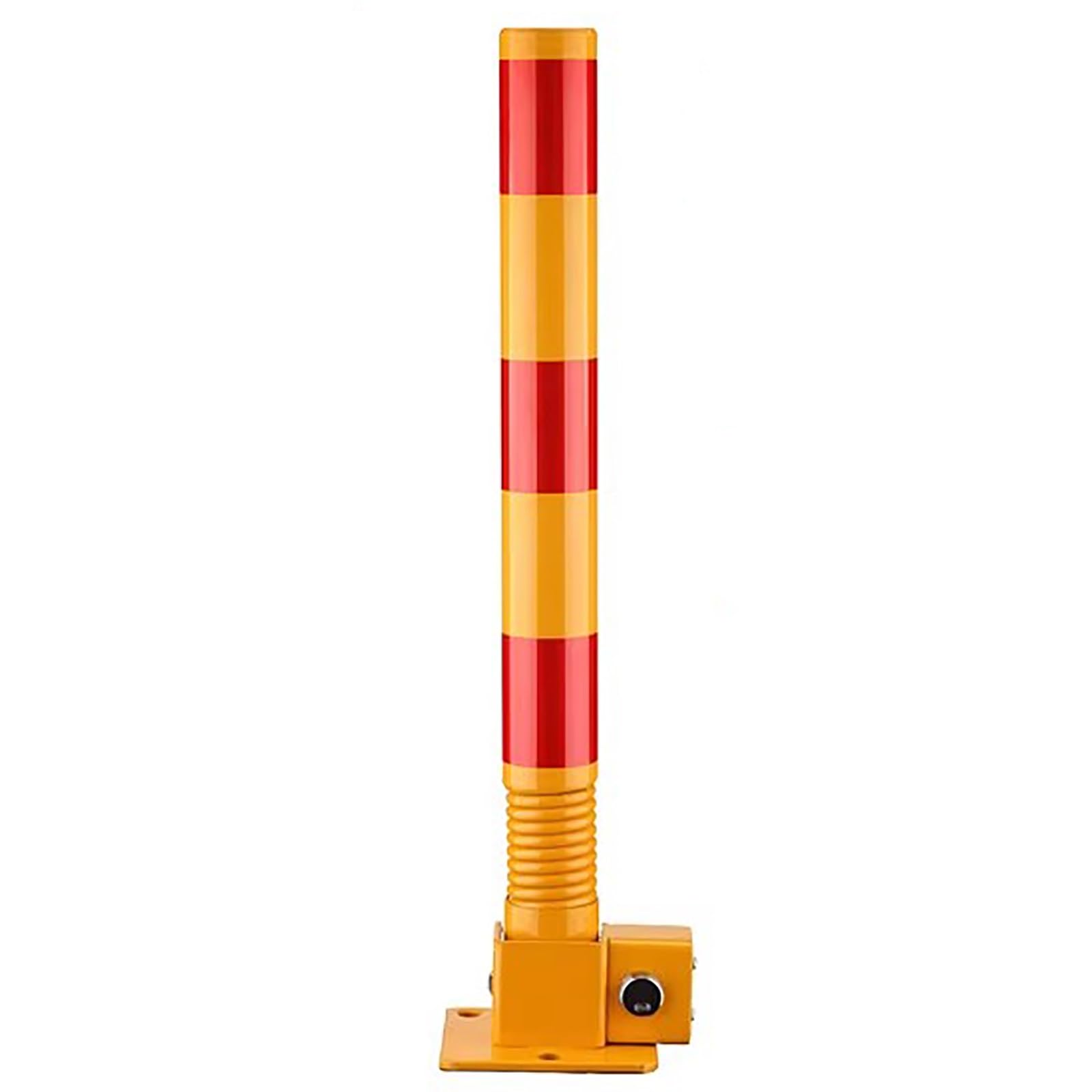 HCZKIUJY Folding Parking Barrier with Lockable Steel Bollard, Driveway Guard for Home and Garage Security (Red Yellow 2 PCS)