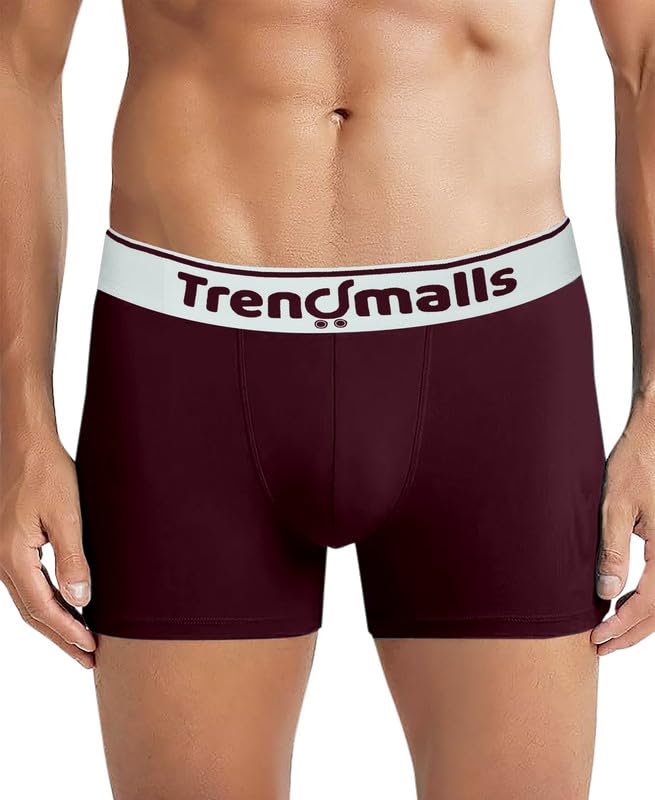 Image of TRENDMALLS Men's Birla Micromodal Regular Fit Solid Men Underwear Trunks with No Marks Waistband