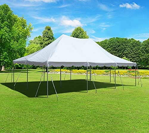 TentandTable 20' x 30' Premium Canopy Pole Tent | White | Indoor/Outdoor | 60-120 Person Capacity | for Parties, Weddings, and Events | Commercial and Residential Use