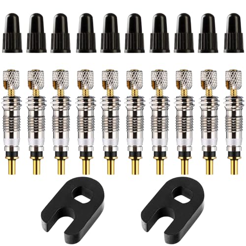 Presta Valve Core Replacement Kit – 22PCS Tubeless Bike Tire Repair Set with Valve Cores, Presta Valve Caps & Core Remover Tool for MTB & Road Bicycles