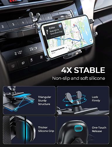 Ainope AV636- Cd Phone Holder For Car Ultra Sturdy Cell Phone Holder Car Mount Universal Cd Slot Phone Holder Silicone Protection Cd Phone Mount thumb #5
