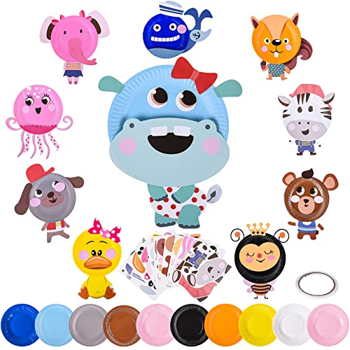 Herefun Kit Bricolage Enfant, 22 Pièces Papier Creatif Enfant DIY Kit, Assiettes DIY, Activites Manuelles pour Enfants, Loisirs et Activités Créatives Cadeaux de Noël Anniversaire pour Garçons Filles Cover