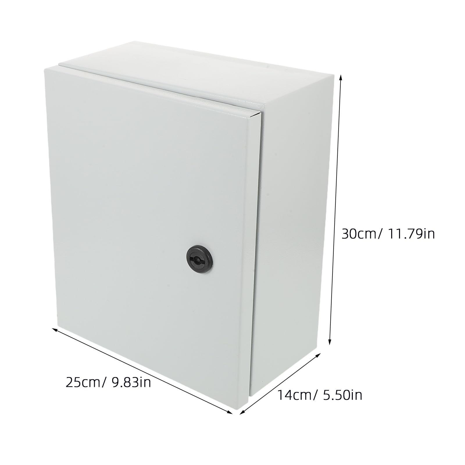 Coffret électrique extérieur : 30 x 25 x 14 cm, boîtier de dérivation étanche à l'eau et à la poussière avec serrure – Boîtier de distribution mural