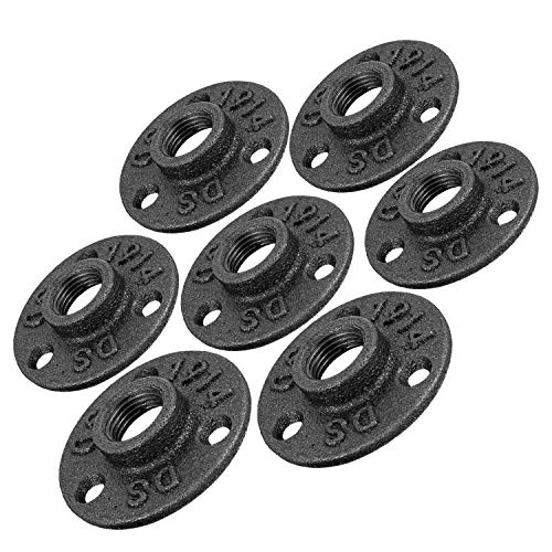 1" Floor Flange, Home Tzh Malleable Iron Pipe Fittings For Industrial Vintage Style, Flanges With Threaded Hole For Diy Project/Furniture/Shelving Decoration (10 Pack) #TOP2