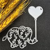 LZBRDY Floral Leaves Embossing Elephant Love Heart Balloon Metal Cutting Dies for Scrapbooking Card Making Birthday Thanksgiving Christmas Craft Die Cuts Stencil