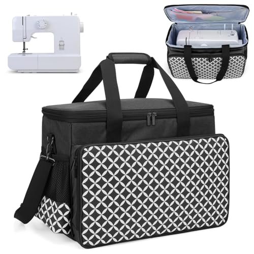 Yarwo Maletas de Transporte para Máquinas de Coser, Bolsa para Máquina de Coser con Tablero Duro para apoyar la Parte Inferior, Adecuado para la mayoría de Las máquinas de Coser universales