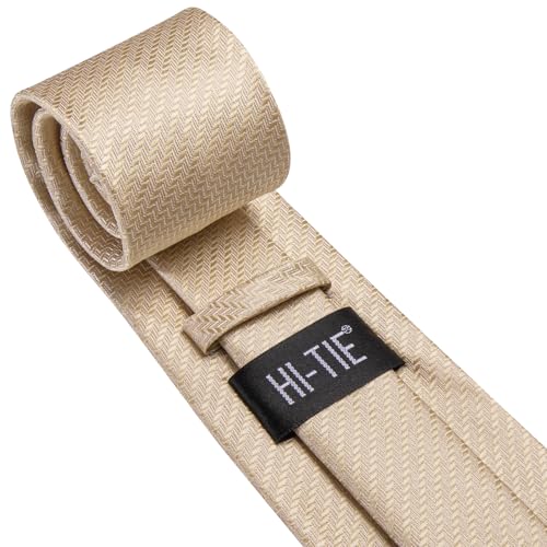 Image of Hi-Tie Men's Tie Lapel Pin Set Pocket Square Cufflinks Formal Woven Silk Tie Sets Wedding Party
