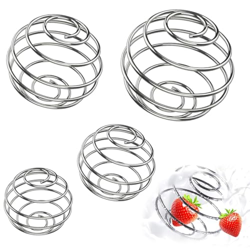 MKEAWWU 4 Stück More Shaker Edelstahl Protein Shaker Ball Federkugeltyp Blender Für Sport & Fitness 8G 9G 10G & 12G Silber