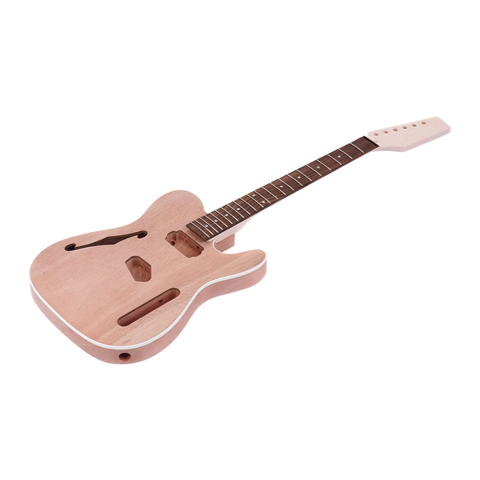 Niedokończona gitara korpus DIY Niedokończona Gitara Elektryczna Zestaw DIY Gitara Elektryczna Mahoniowy Korpus Z F Soundhole Z Drewna Klonowego Szyi