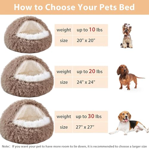 SHJOEE Flauschig Hundebett Muschelform 70cm Katzenbett Warm Tierbett Haustierbett Waschbar Hundesofa Katzensofa Plüsch Hundekorb Katzenkorb Weiche Kuschelbett für Den Schlaf im Innenbereich