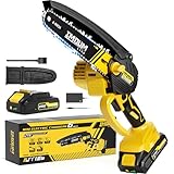 6-Inch Mini Chainsaw Cordless, 21V 2.0Ah Battery Powered Electric Pruning Saw, One-Hand Chain Saw for Tree Trimming, Lightweight, Small and Easy Control for Seniors, Women, Beginners & Yard Work