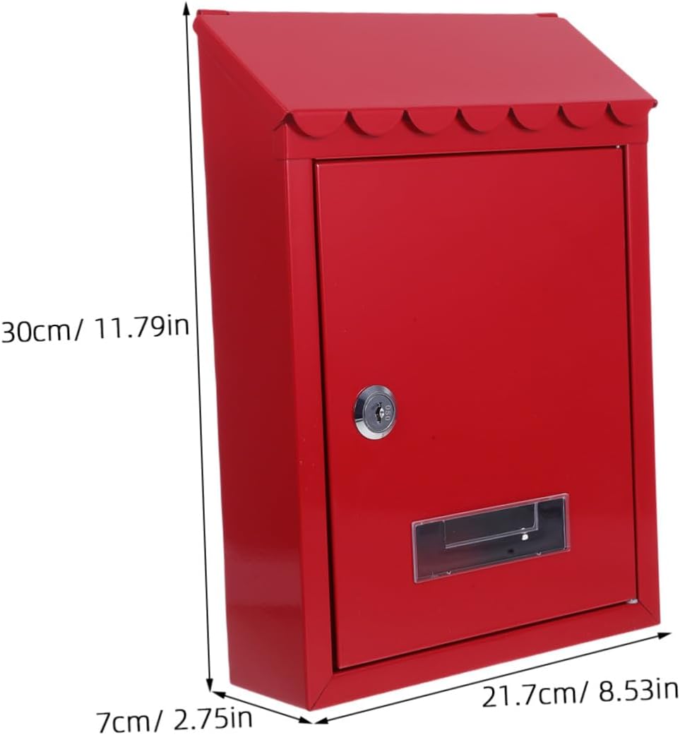Heavy Duty Wall-Mount Mailbox with Lock Tinplate Storage Box for Secure Outdoor Use Generous Capacity for Home and Commercial Mail Practical Locking Mailbox for Office and