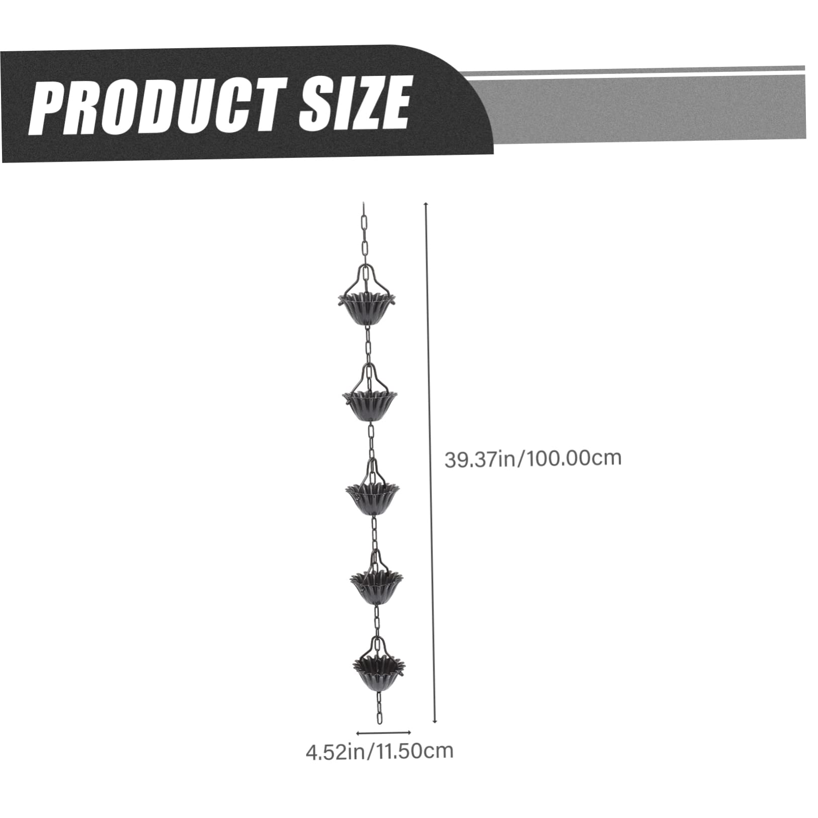 HAKIDZEL Aluminum Alloy Petal Rain Chain Rain Chain for Gutter Decorative Design