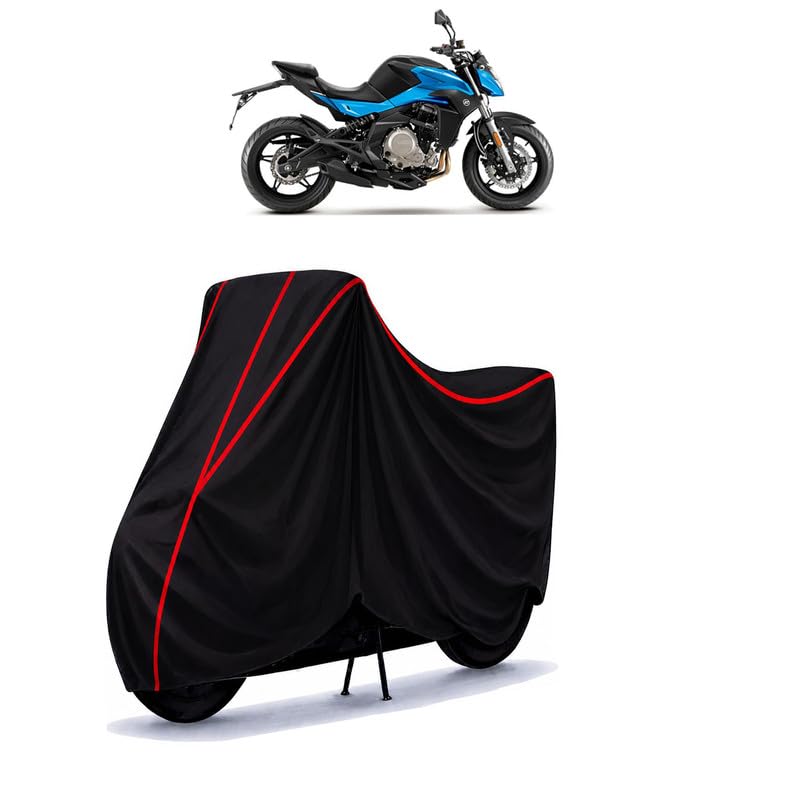 Image of CFMoto 650 NK Water Resistant Bike Cover for All Motorcycles & Rain | Heavy Duty Taffeta Fabric | UV Protection, Dustproof, Scratchproof | All Weather Two Wheeler Body Cover with Elastic Bottom
