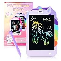 Unicorn Toys LCD Writing Tablet for Girls Kids,Colorful Toddler Drawing Tablet for Educational Baby Girl, Doodle Board Pad Toy for 3 4 5 6-12 Years Old Kid Birthday Party School, 8.5 Inch Purple