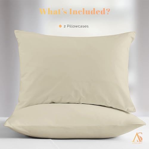 Miniatura 4 de Ashton Sheets Juego de fundas de almohada de algodón egipcio de lujo tamaño King, de 2 a 800 hilos, transpirables, de tejido satinado, fundas de