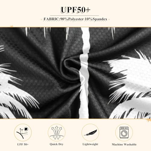 Coconut Palms Black Boy's Rash Guard Swim Shirt Long Sleeve Sun Shirt for Toddler Kid UPF50+4