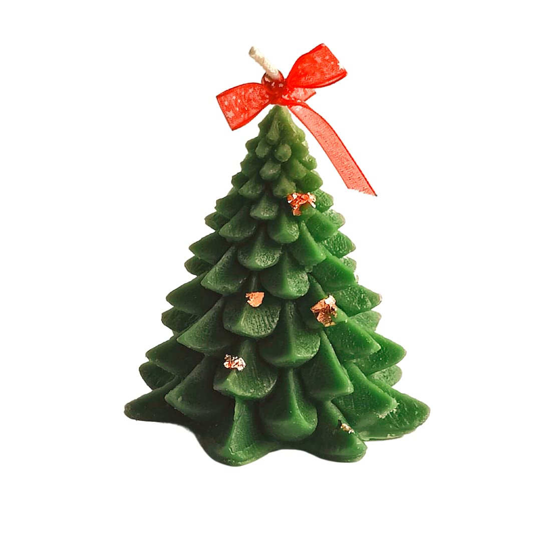 THE TINGE Green Tree Hand Poured Smokeless Pure Soy Wax Candle for Parties Decoration Fragrance Candle