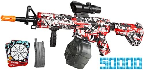 Electric, Large Splatter Ball Blaster with Drum, Automatic and Manual, Big Splat Blaster for Adults Kids with 50000 Gel Balls