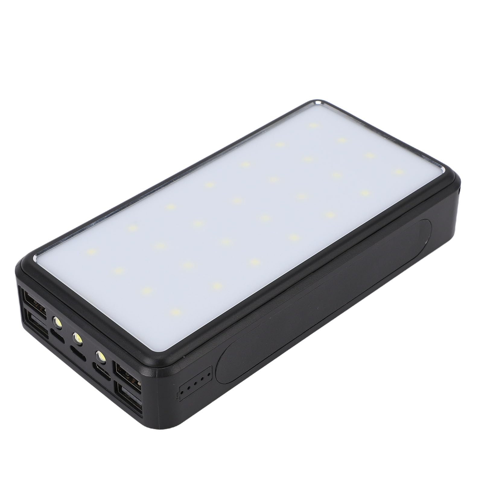 LiebeWH Banque d'énergie Solaire, Chargeur Portable ABS 10 000 MAh avec Port de Type C et Deux Lampes de Poche, Batterie de Secours à Charge Rapide pour Camping, Randonnée, Utilisation d'urgence en