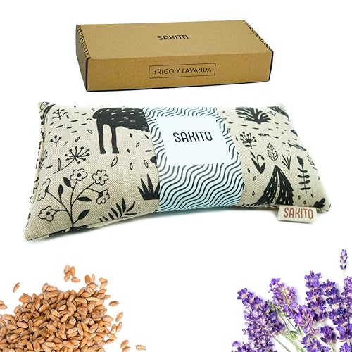 Saco Termico Microondas (25x12 cm) - Cojin Termico Natural para Dolores Menstruales - Uso Caliente o Frio - Gran Retencion de Calor - Tela de Primera Calidad - Aroma a Lavanda - Caja Incluida