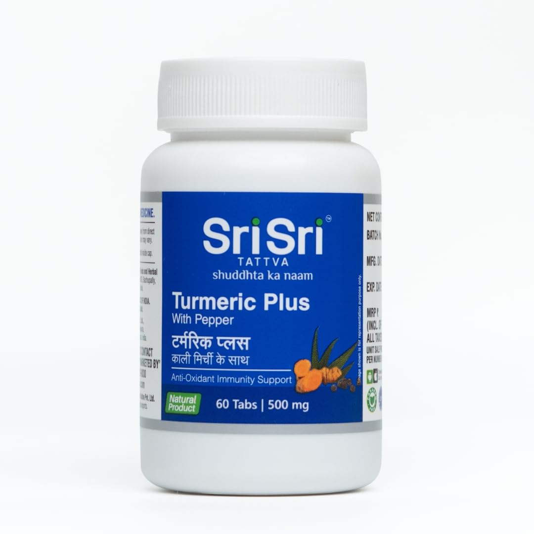 Sri Sri Ayurveda Tattva Turmeric Plus,60 Tabs | 500Mg (Pack Of 3)