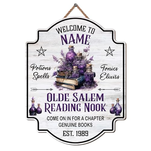 WODORO Custom Reading Corner Printed Wood Sign Wall Plaque, Reading