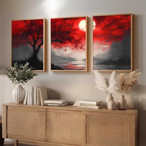 Image of kotart Nature Art Wall Decor Painting for Home Decor | Vastu Frame Wall Art Painting for Living Room Bedroom Office Home Decor Painting Wall Decor Set of 3 Size (13X17 inch)