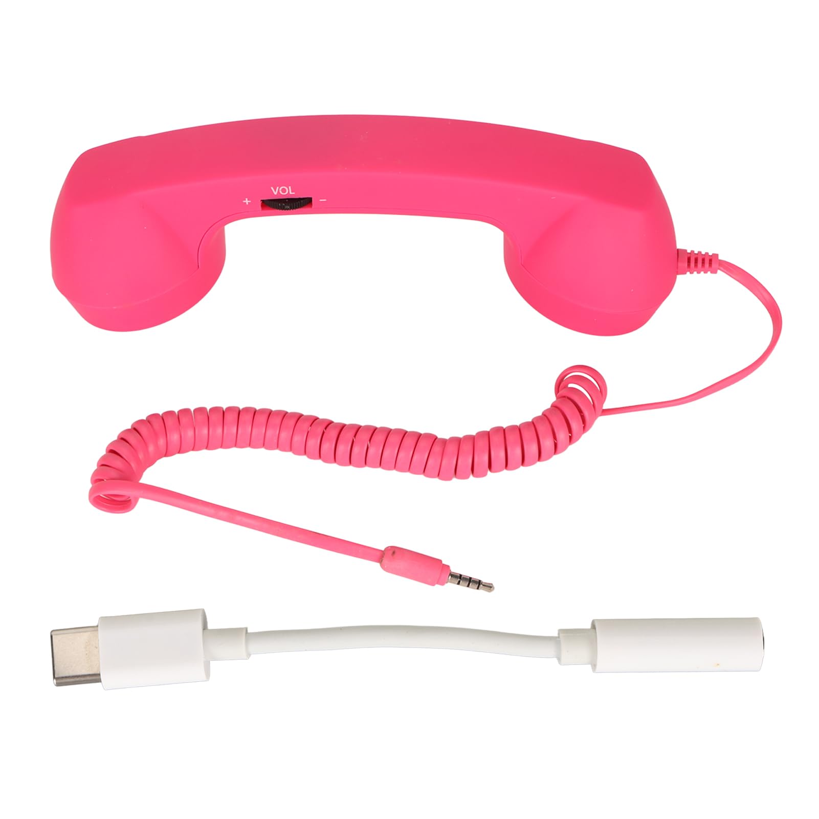 Auricular de Teléfono Retro de 3,5 Mm, Receptor de Teléfono Celular a Prueba de Radiación, Micrófono, Altavoz, Auricular de Teléfono Vintage para Teléfono Celular, Teléfono (Pinks)