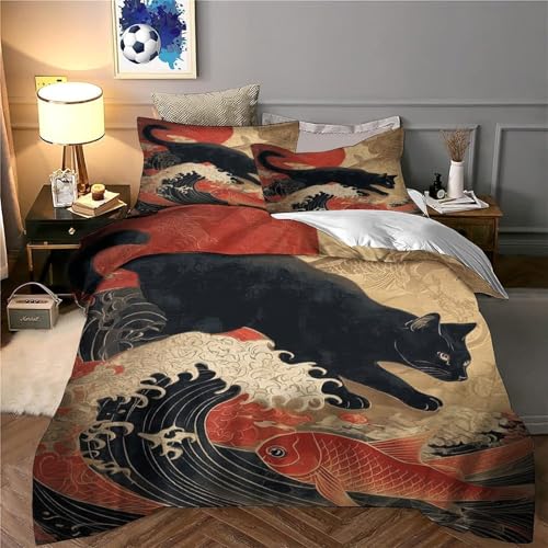 Housse de couette imprimée en 3D fermeture éclair microfibre King - 6