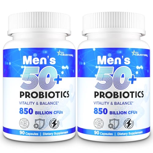 Probiotics for Men, 850 Billion CFU Advanced 50+ Mens Probiotic, 180 Caps