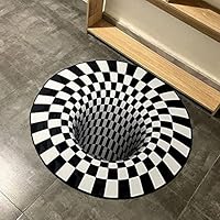 3D ronde optische illusie gebied tapijt, geruite optische illusies tapijt, zwart-wit geruite tapijt, magisch tapijt voor eetkamer tapijt thuis 3D ronde optische illusie gebied tapijt, geruite optische illusies tapijt, zwart-wit geruite tapijt, magisch tapijt voor eetkamer tapijt thuis