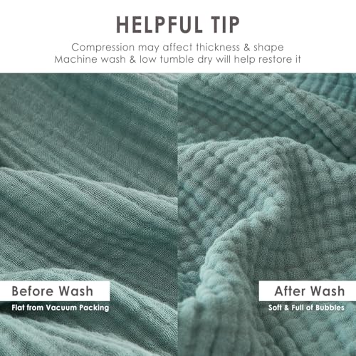 Image of EMME Muslin Blankets for Adults Teal Small Blanket 40 inch x 50 inch