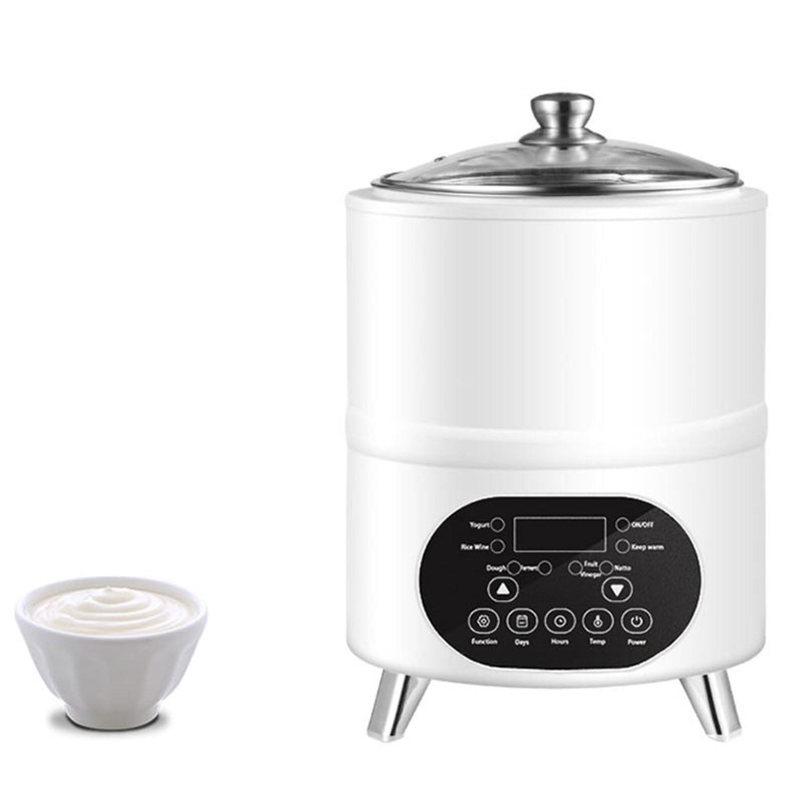Yogurtiera,Macchina Gelato Multifunzione 8l,Fermentatore per Yogurt, Macchina Automatica per Yogurt 400 W,Yogurtiera Professionale White-8L