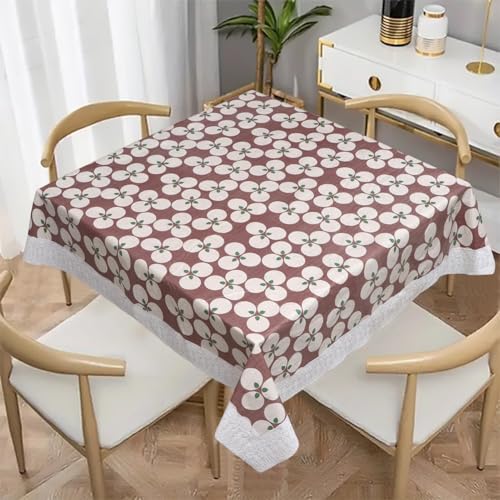 Image of Dakshya Industries PVC Waterproof Square Table Cover 48x48 Inch for 4 Seater Dining Table | Floral Printed Oilproof Stain Resistant Washable Plastic Table Cover, English