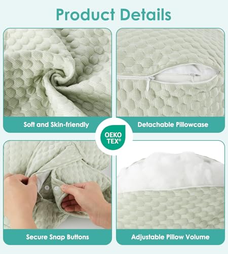Image of Pregnancy Pillow Cooling for Sleeping, Detachable and Adjustable Double-Sided Support Maternity Pillow Skin-Friendly for Pregnant Women Back, HIPS, Legs(30Slope Design Verified by Expectant Mothers)