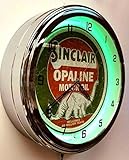 ELG Companies LLC 16' Sinclair Opaline Motor Oil Sign Green Neon Clock Gas Station