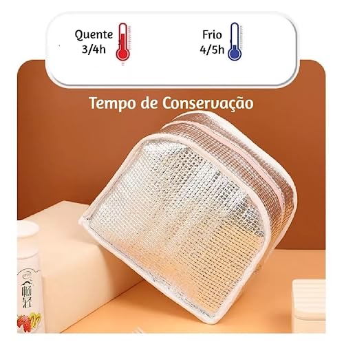 Bolsa Lancheira Térmica 3D Unissex Fitness Marmita Viagem Nécessaire DINO AMARELO: Leve e Estilosa,