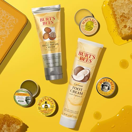 burt39s bees gifts ideas - classics set 6 products in giftable tin  cuticle cream hand salve lip balm res-q ointment hand repair and foot cream