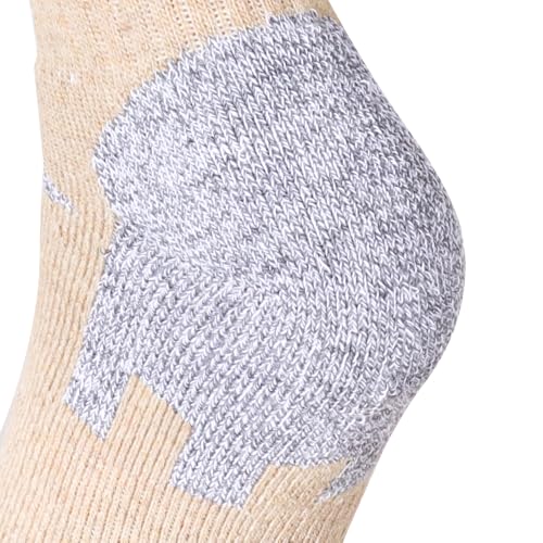 Image of EnerWear 6 Pack Women's Wool Outdoor Hiking Trail Crew Sock (US 9-11, Pink /Khaki)